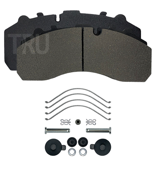 TRU 400DP brake pads with installation kit; WVA 29059, 29061, 29087, 29108, 29163, 29179, 29201, 29202