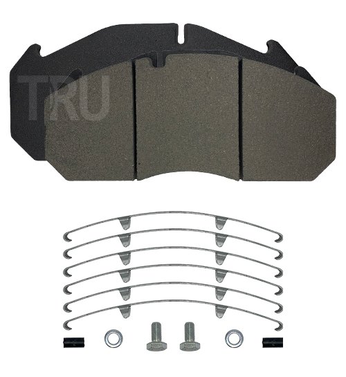 TRU 401DP brake pads with installation kit; WVA 29030, 29053, 29083, 29084, 29113, 29114
